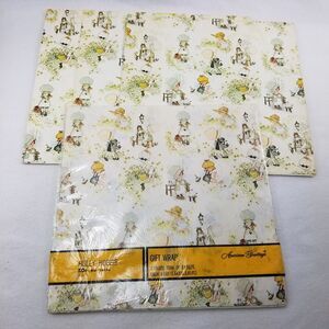 Holly Hobbie VTG Gift Wrap American Greetings 2 Sheets 7.9 SQ FT Sealed +Extra+